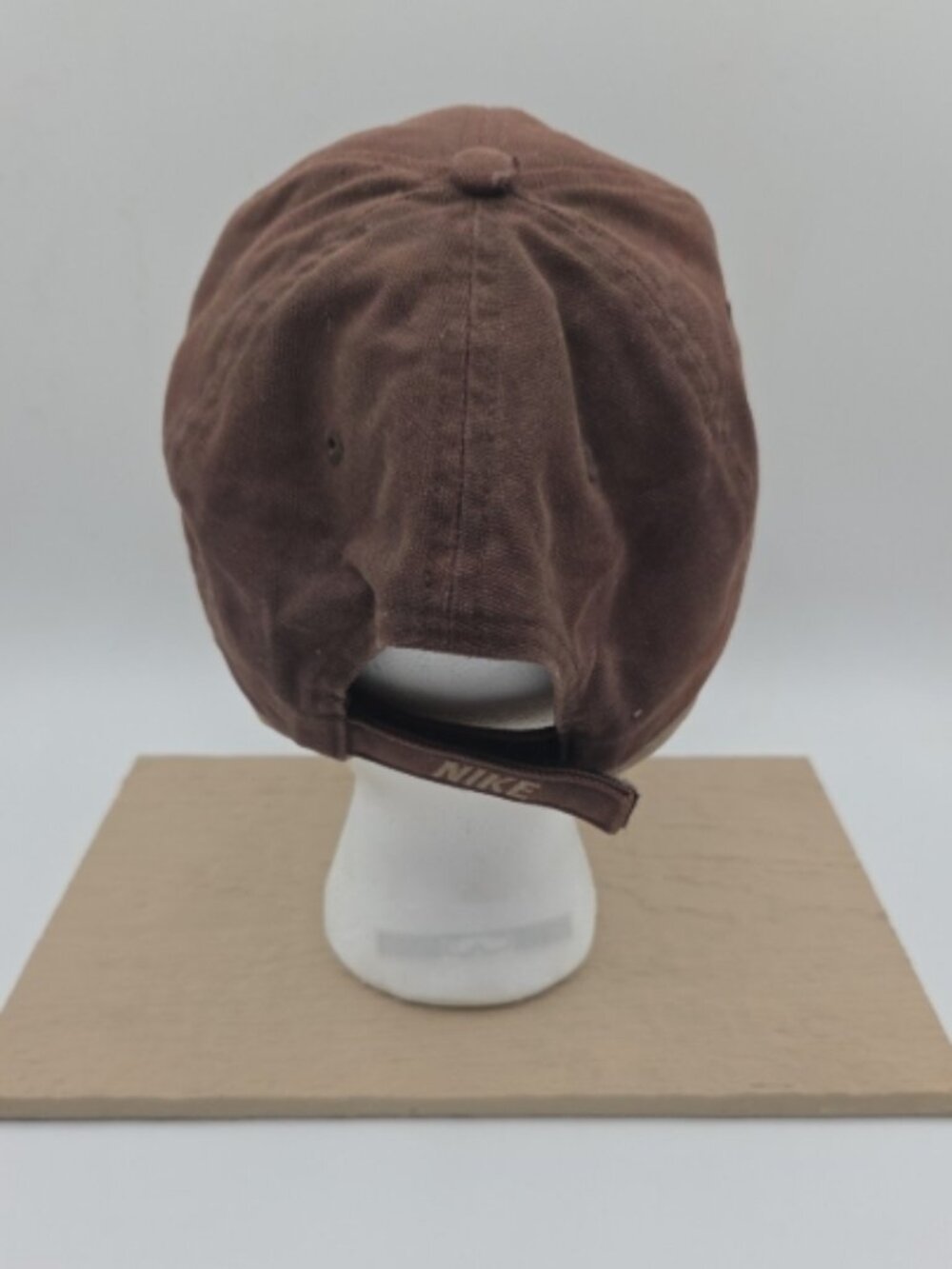 Nike Brown Strapback Hat Canvas Swoosh Logo Adjustable Cap - Picture 4 of 8